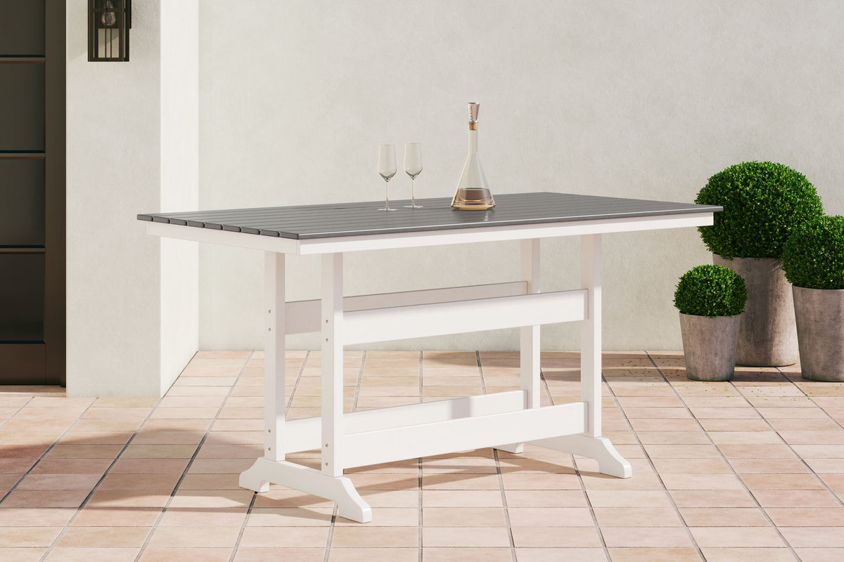 Marathon - Gray / White - Rect Counter Table W/Umb Opt