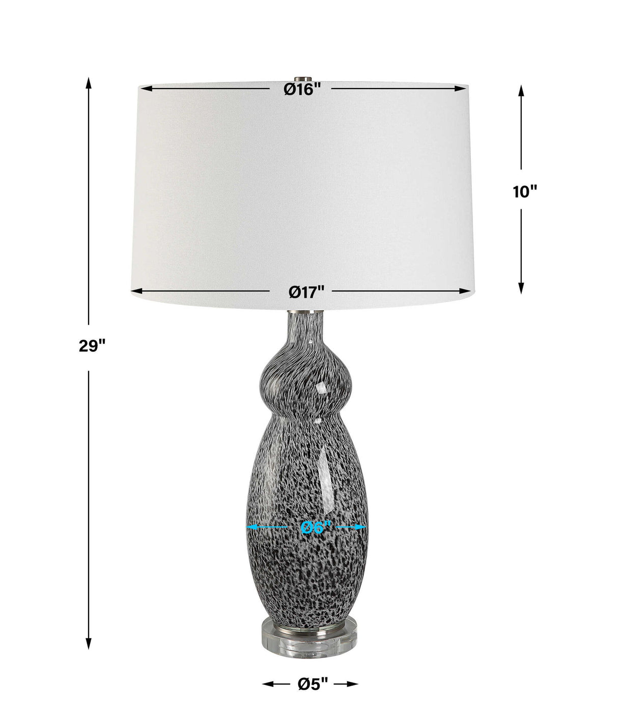 Velino - Curvy Glass Table Lamp - Dark Gray