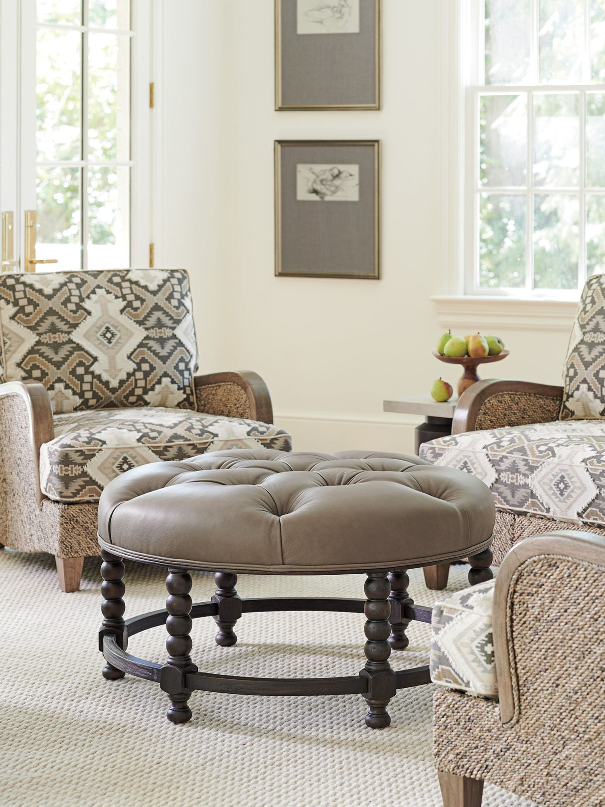 Barclay Butera Upholstery - Hanover Tufted Top Ottoman