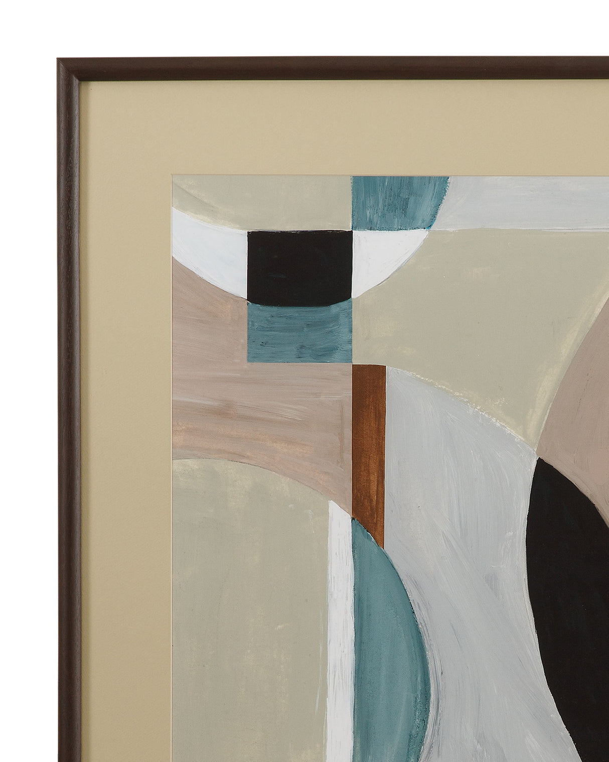 Curved Vision Contours Framed Print - Light Brown