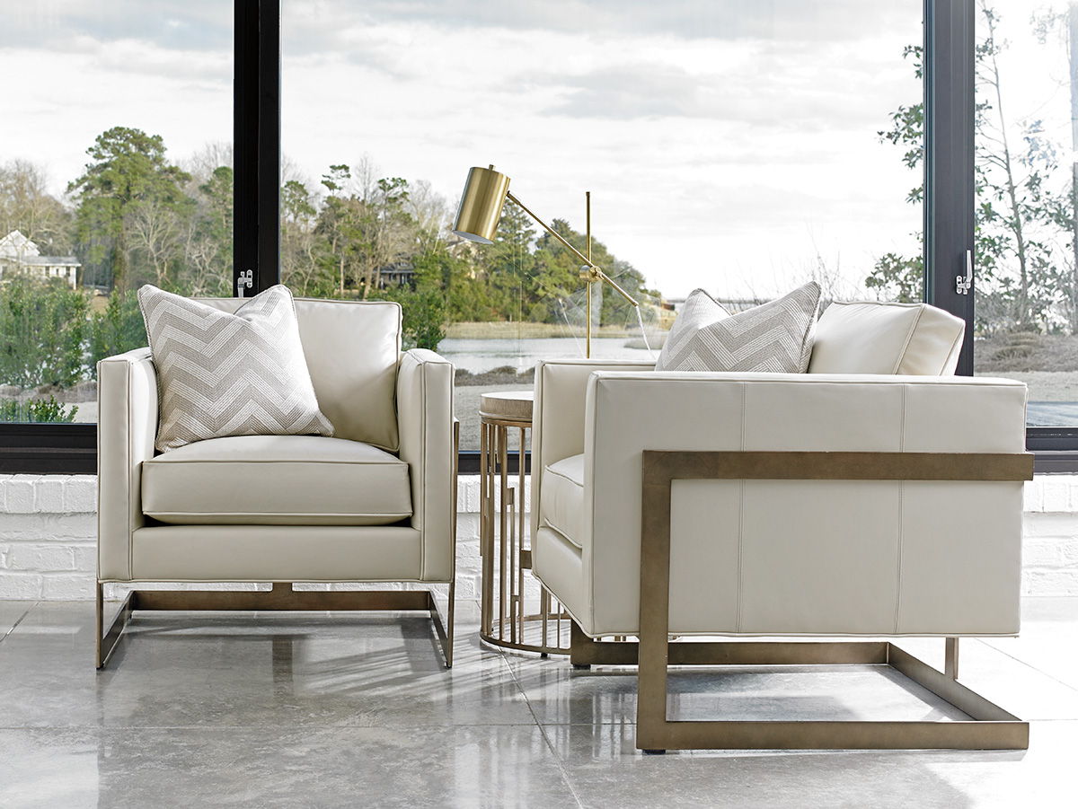 Shadow Play - Winthrop Leather Chair - Beige