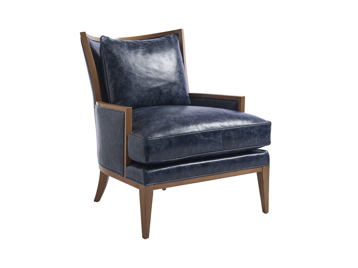 Barclay Butera Upholstery - Atwood Leather Chair - Blue