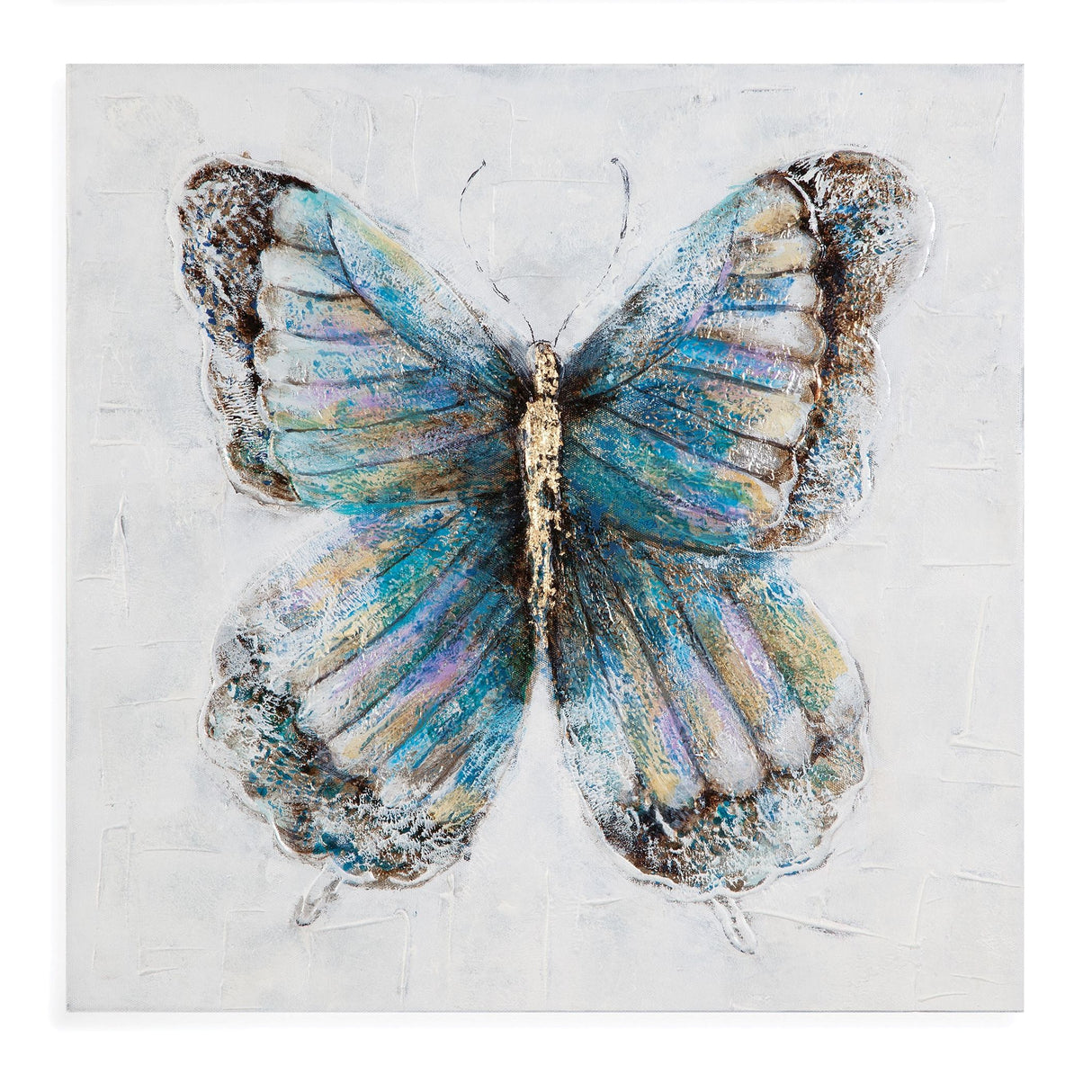 Metallic Butterflies Canvas Art (Set of 4) - Blue