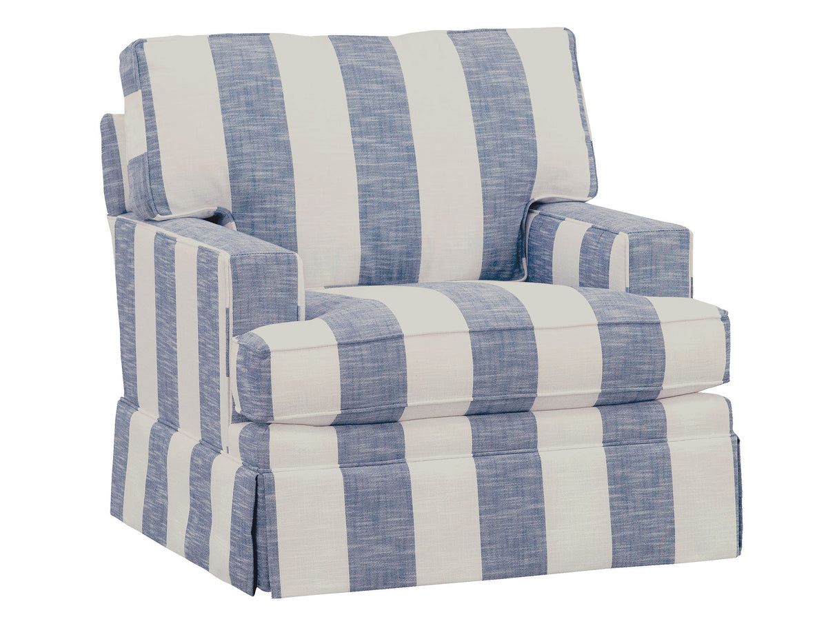 Lexington Upholstery - Tanner Swivel Chair - Light Blue / White