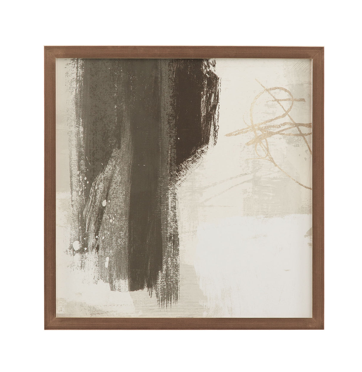 Neutral Contrast Stroke Framed Print - Beige / Dark Brown