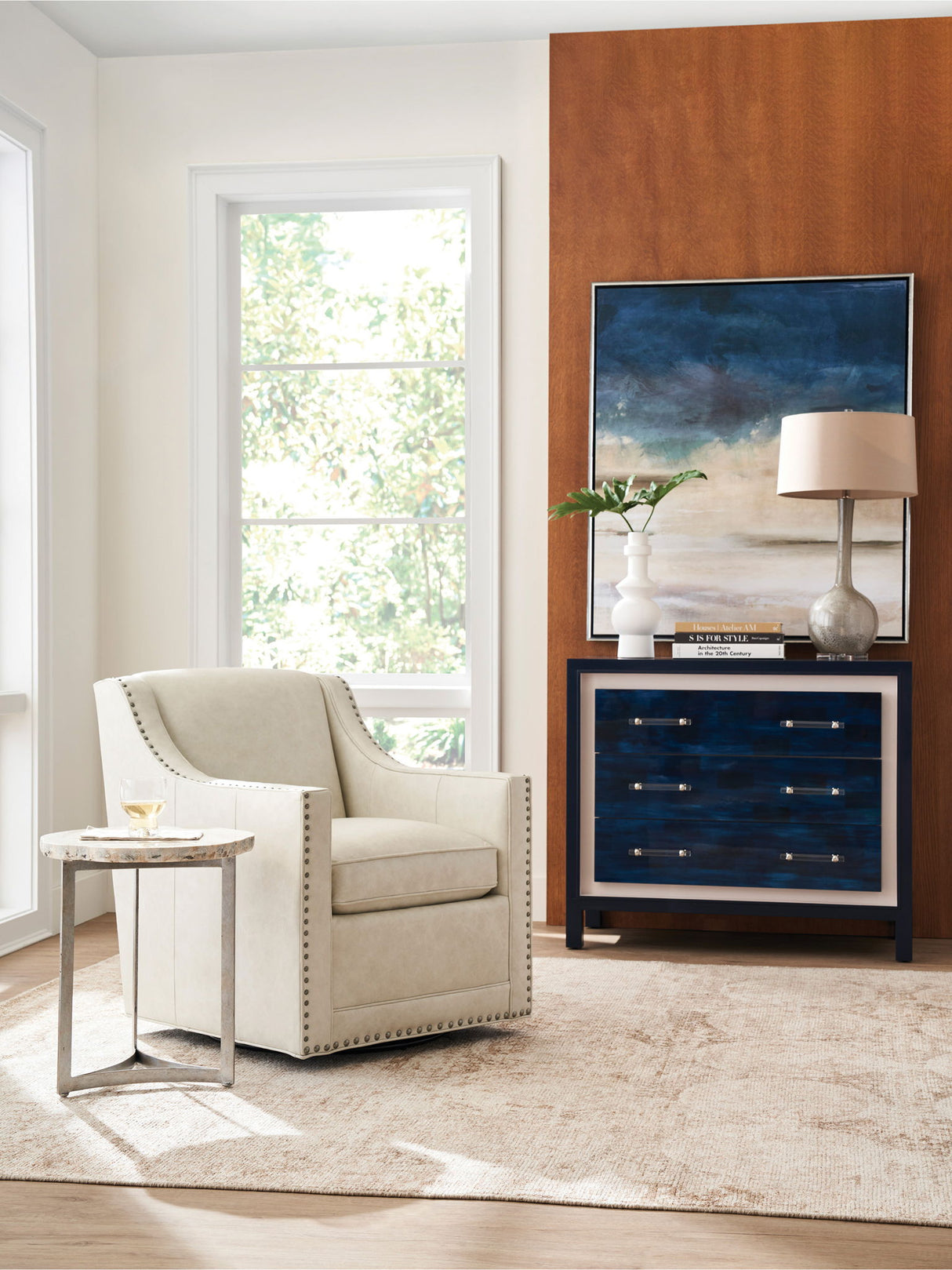 Couture Leather - Tyler Leather Ottoman - Dark Brown