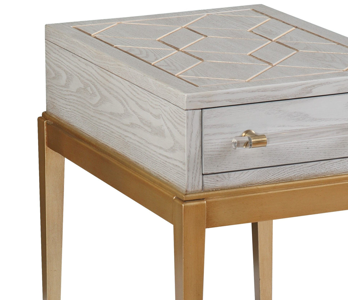 Perrine - Chairside Table - Silver / Gold