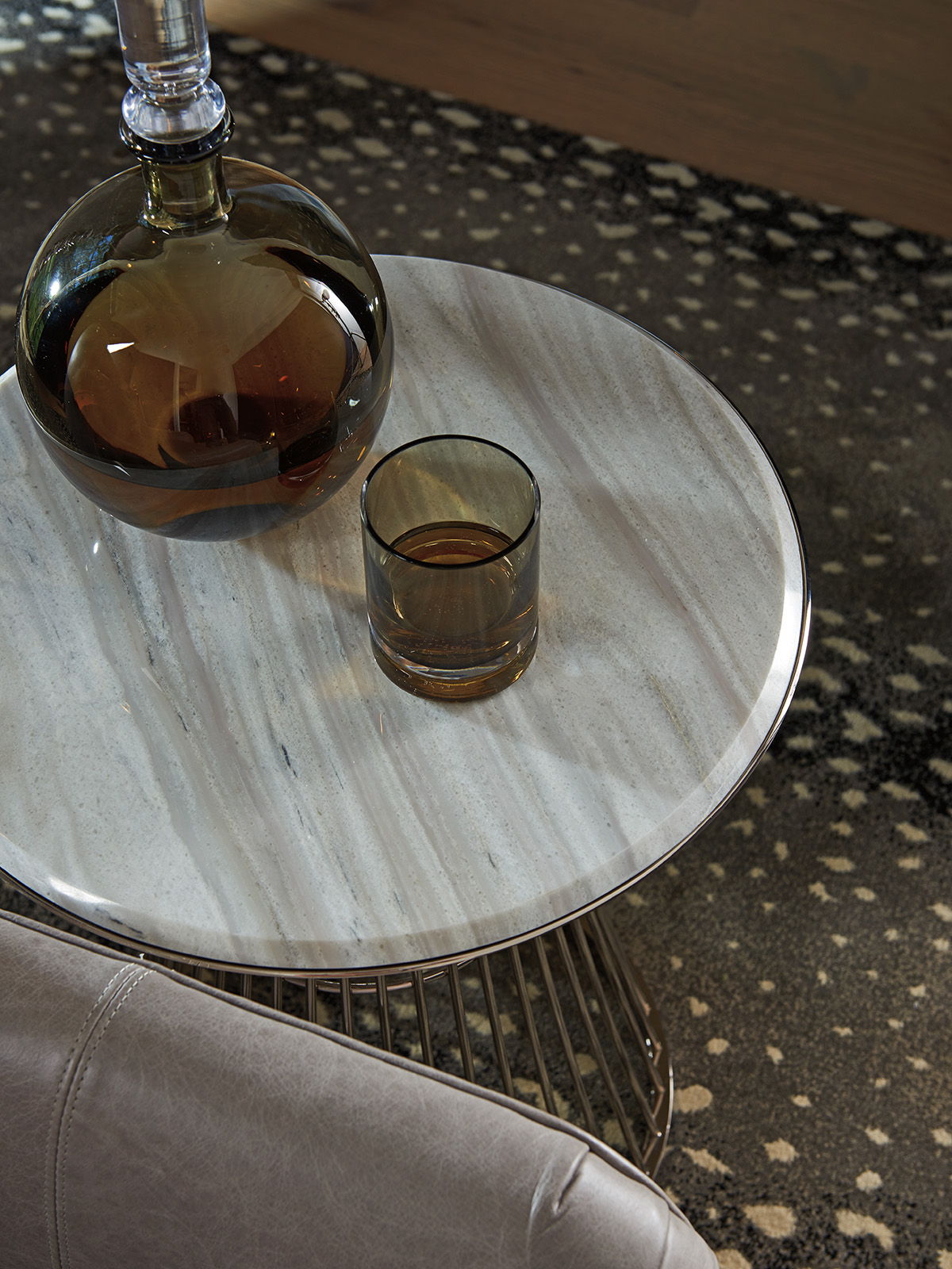 Ariana - Martini Stainless Accent Table - Pearl Silver