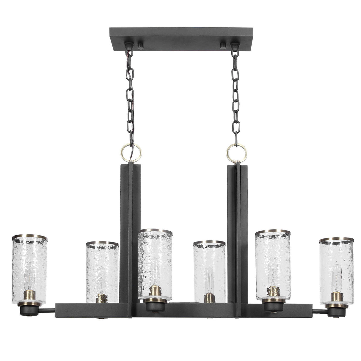 Jarsdel - 6 Light Industrial Island Light - Black