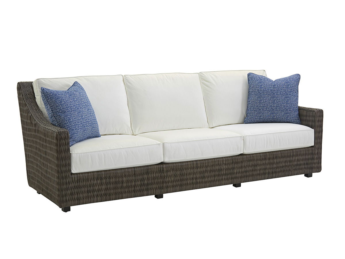 Cypress Point Ocean Terrace - Wicker Long Sofa - Dark Brown