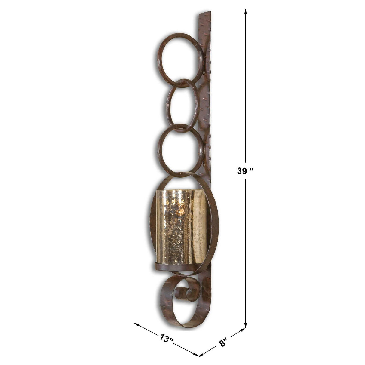 Falconara - Metal Wall Sconce - Brown, Dark