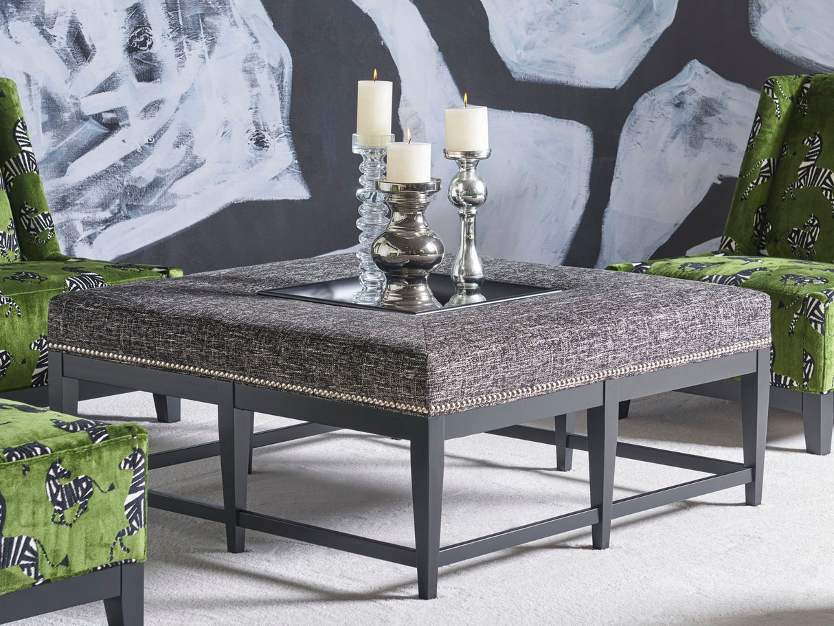 Lexington Upholstery - Carillon Cocktail Ottoman With Removable Tray - Gray