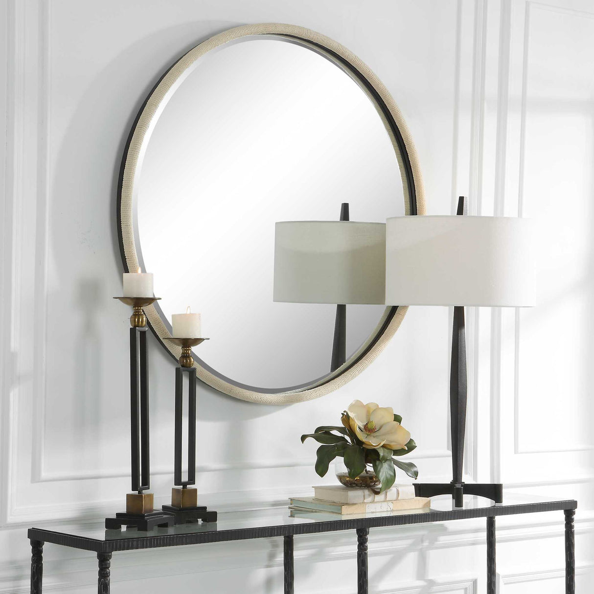 Ranchero - White Round Mirror