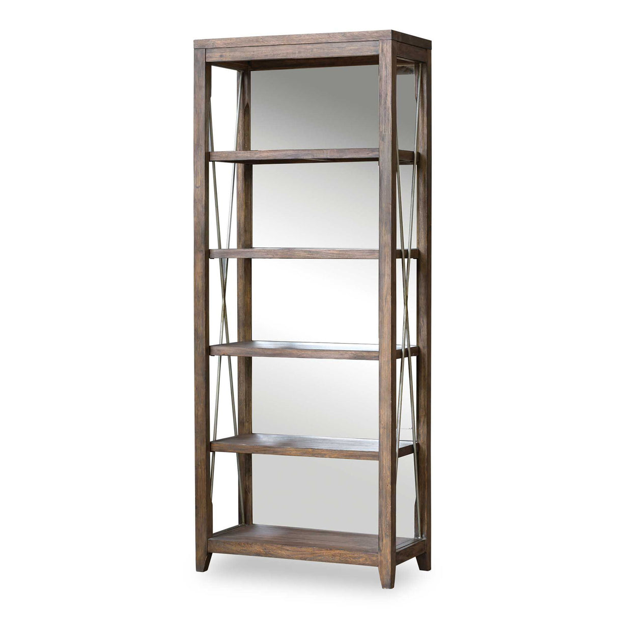 Delancey - Weathered Oak Etagere - Brown, Dark