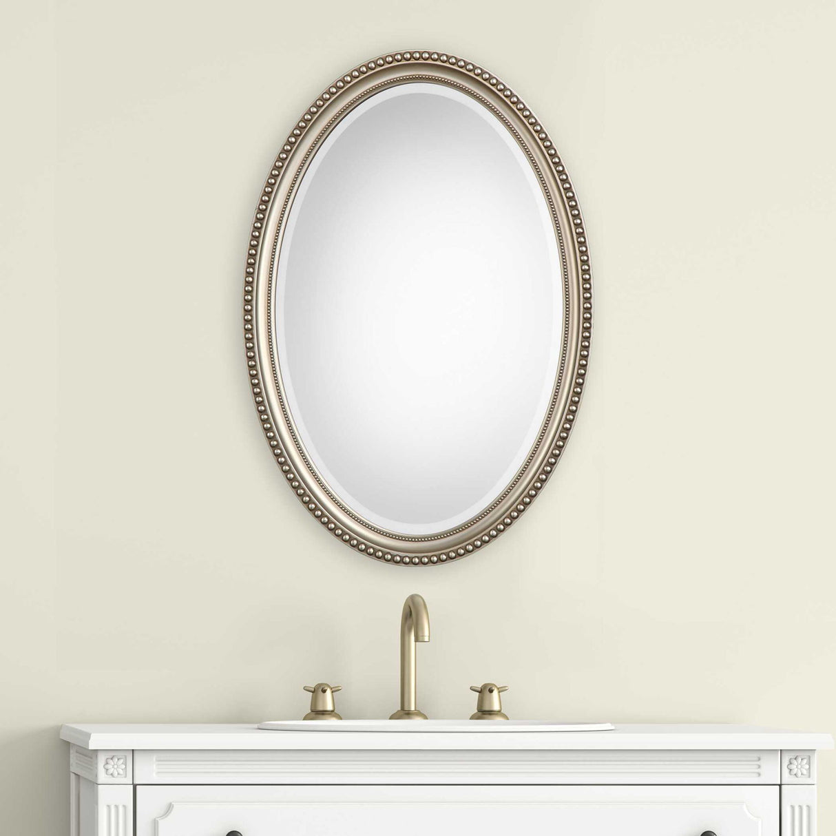 Mirror - Metallic Silver & Brown Antiquing