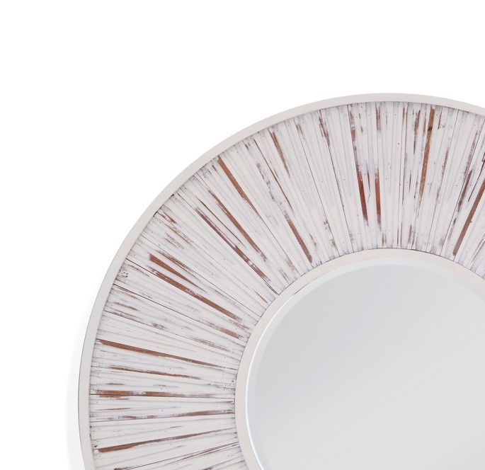Ojos - Round Wall Mirror - White
