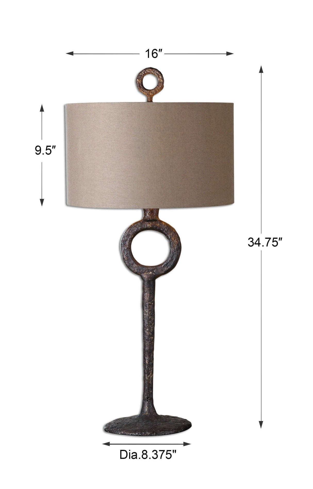 Ferro - Cast Iron Table Lamp - Brown, Dark