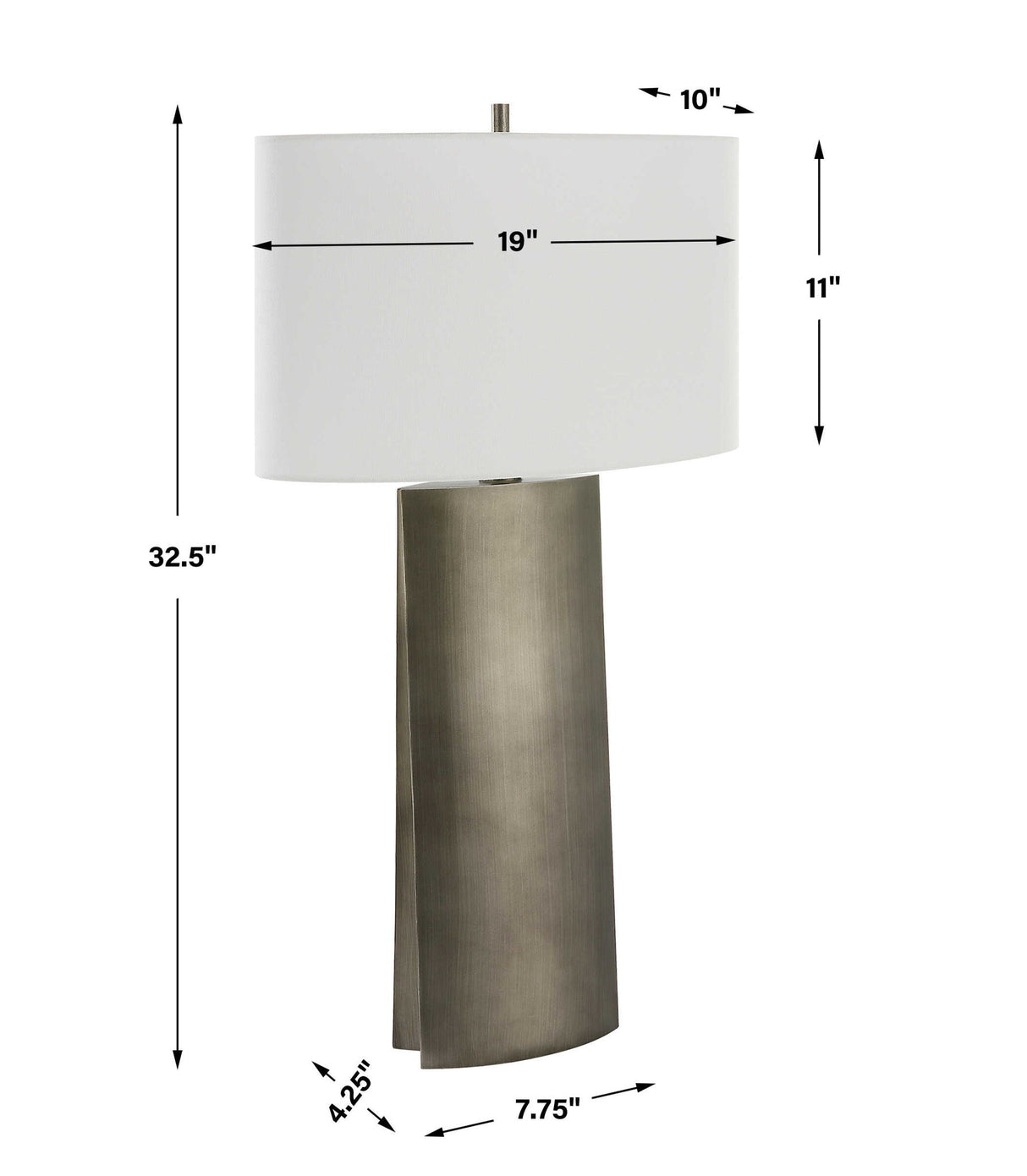 V-Groove - Modern Table Lamp - Dark Gray