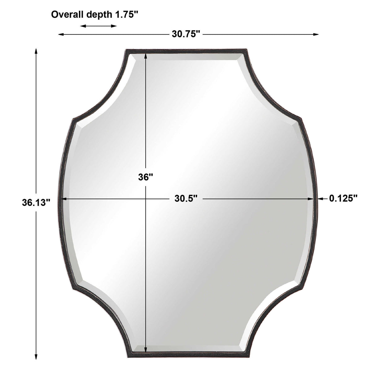 Ulalia - Scalloped Mirror - Black