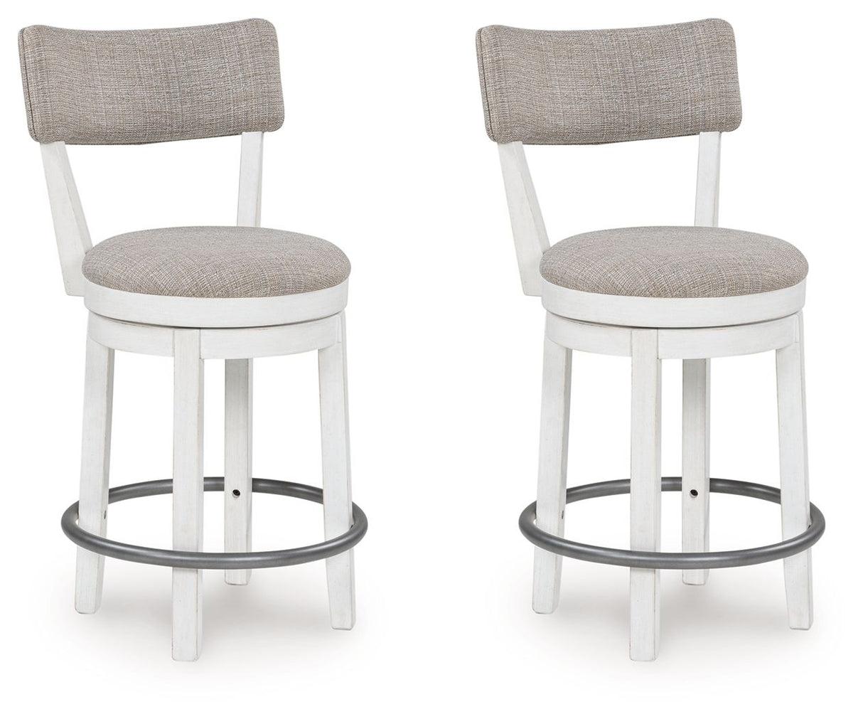 Robbinsdale - Upholstered Swivel Barstool (Set of 2) - Antique White