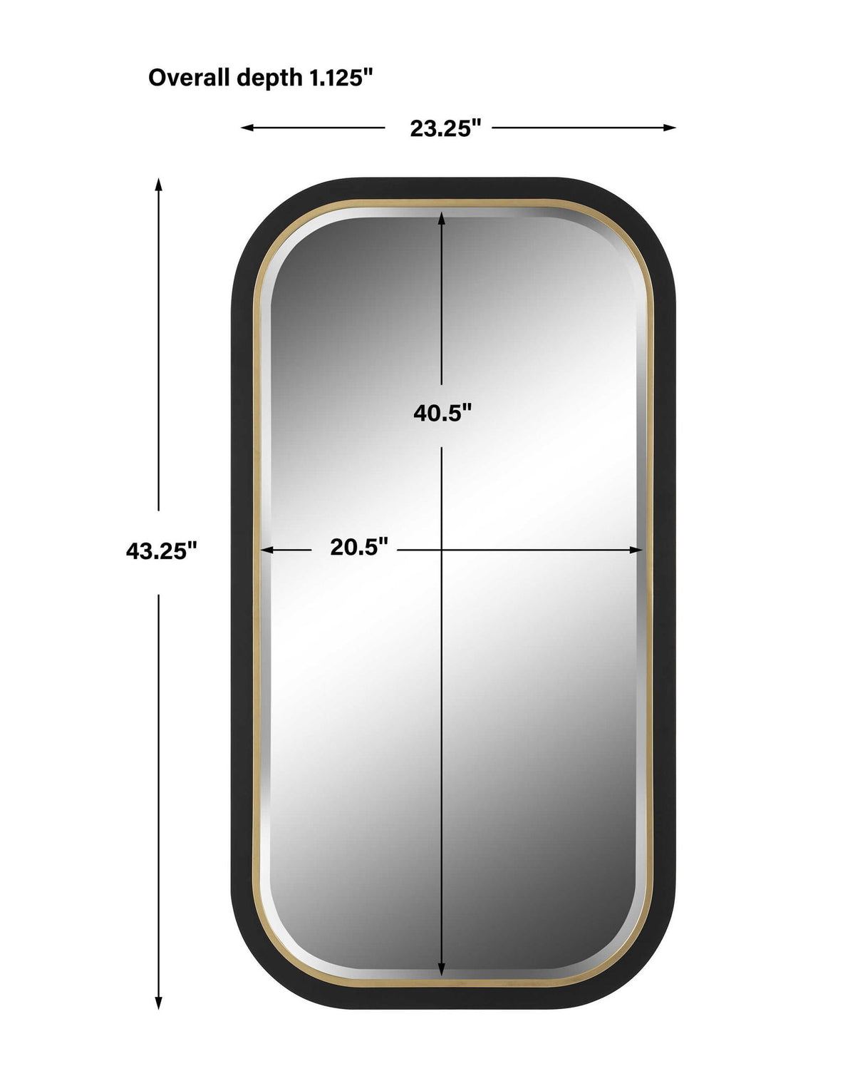 Nevaeh - Curved Rectangle Mirror
