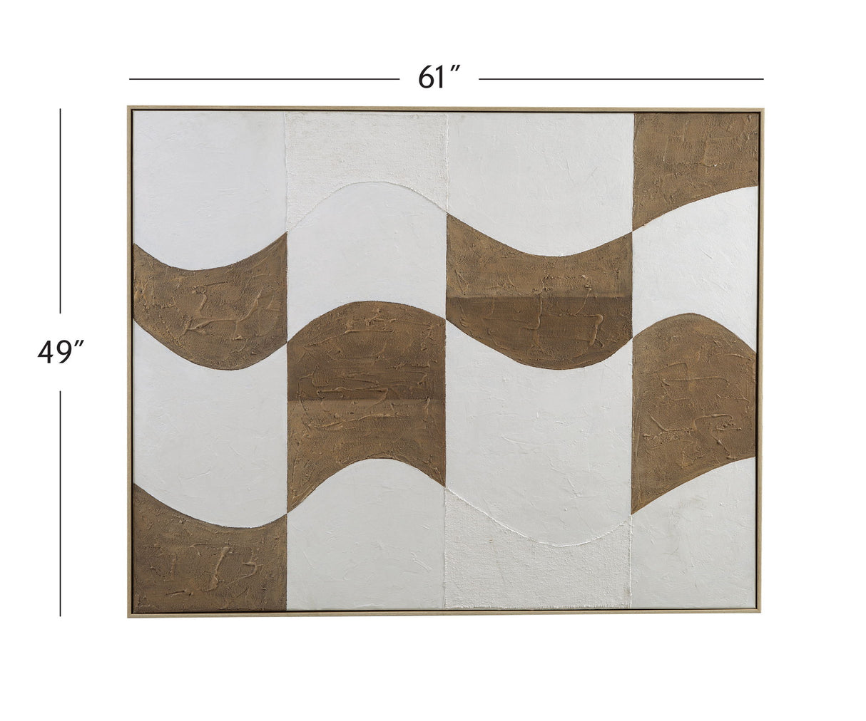 River City Framed Canvas - Dark Brown / White