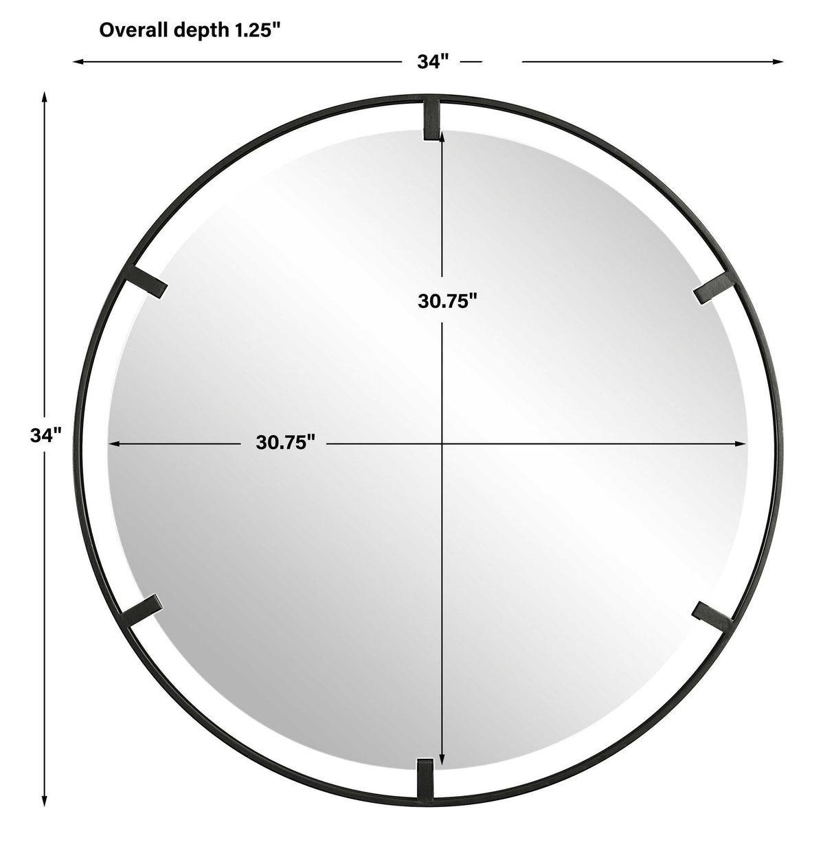 Cashel - Round Iron Mirror - Black