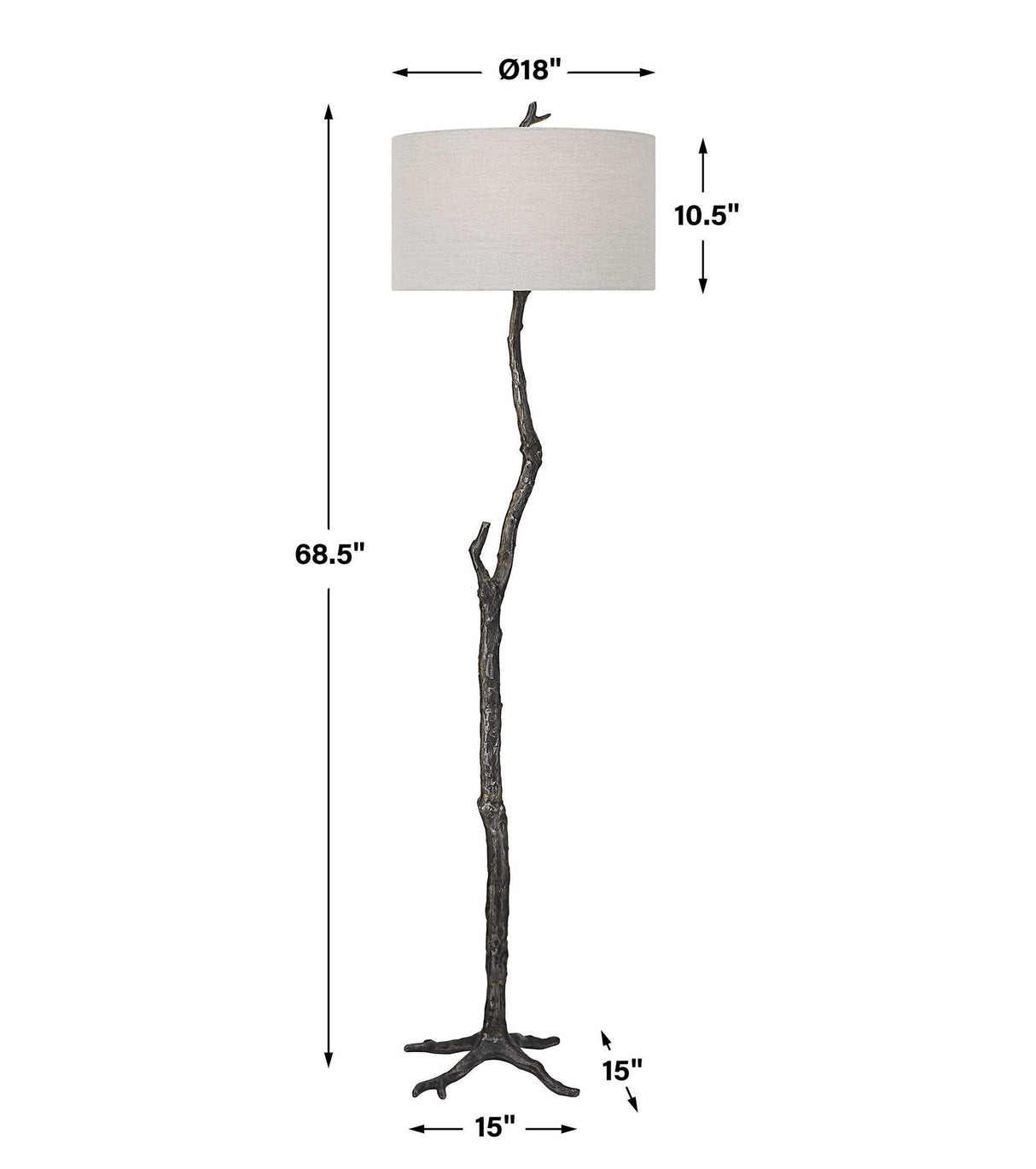 Spruce - Rustic Floor Lamp - Black