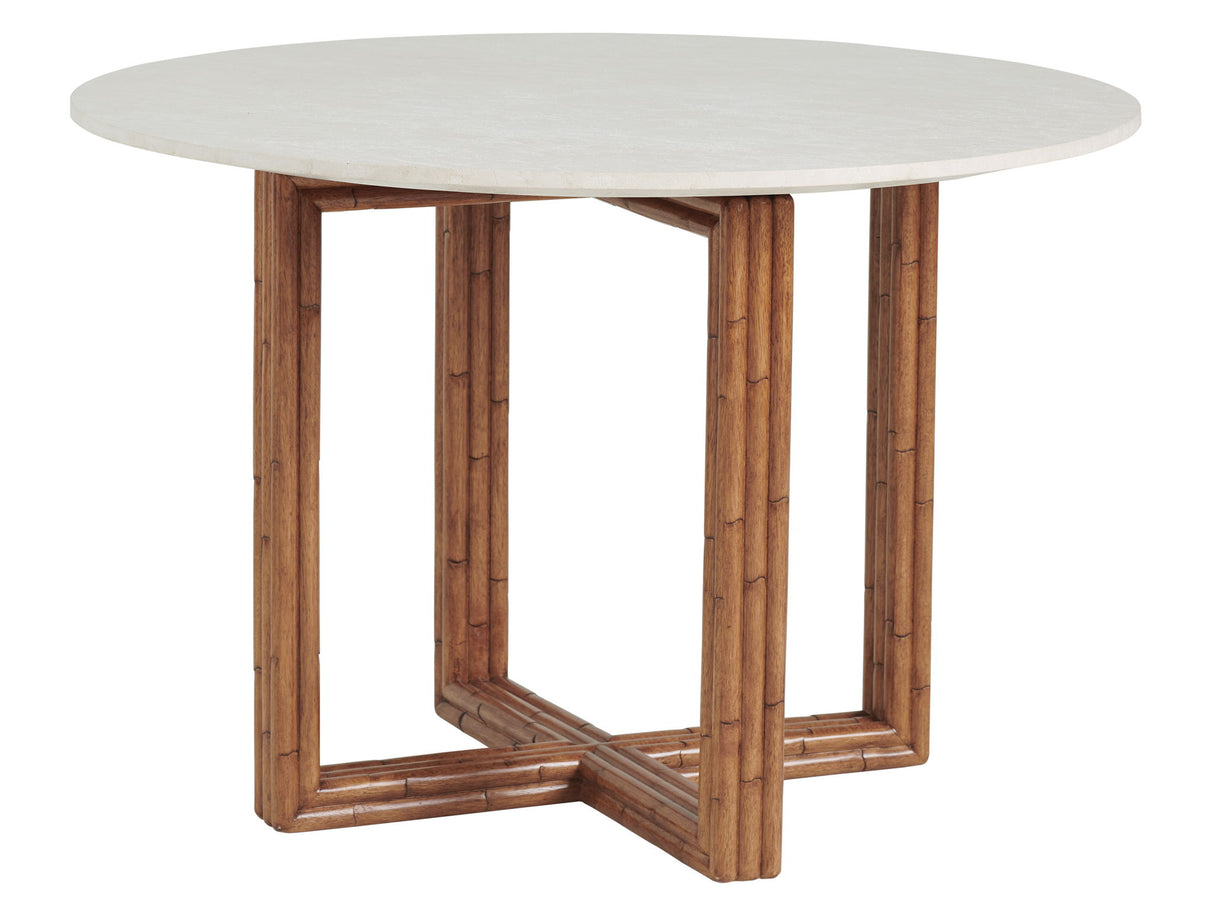 Palm Desert - Arcadia Marble Top Breakfast Table - Dark Brown