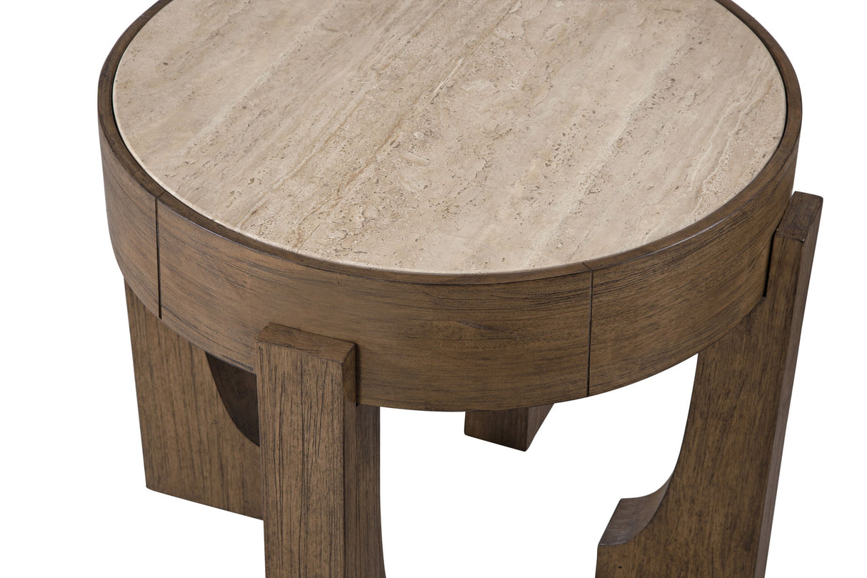 Canyon - End Table - Espresso / Travertine