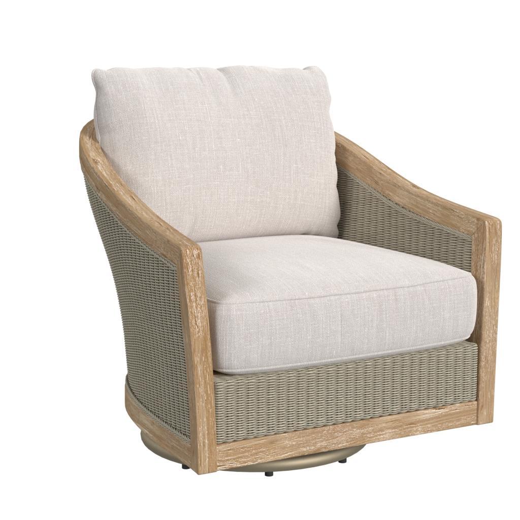Cambria - Swivel Club Chair - Gray / White