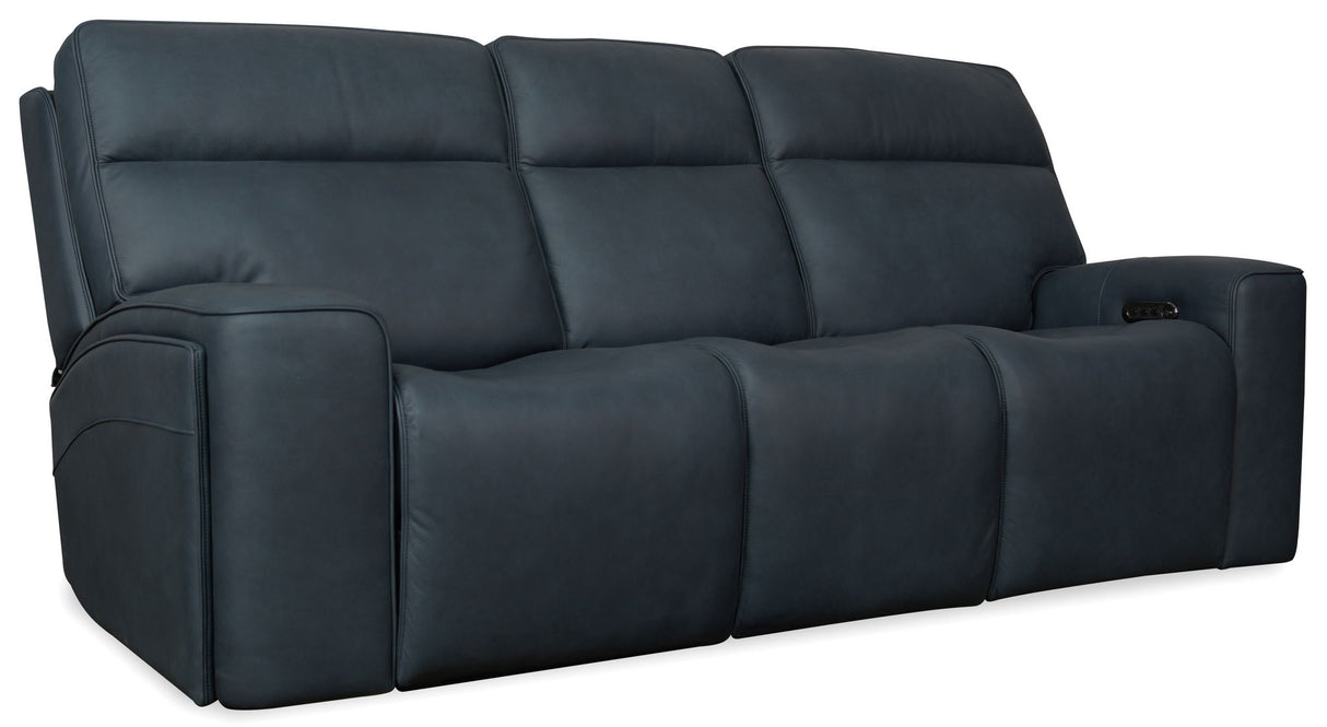 Riverton - Power Sofa With Power Headrest And Lumbar - Black