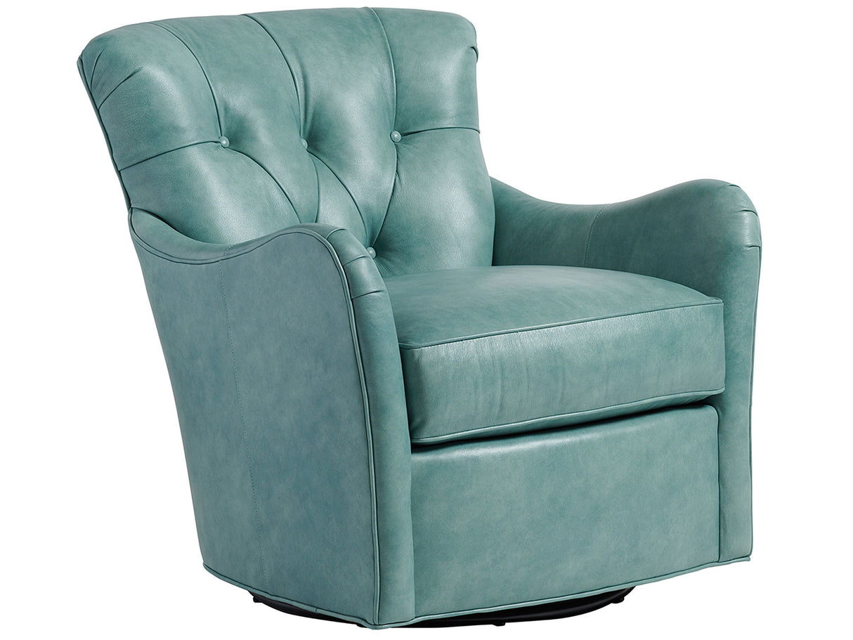 Lexington Leather - Eton Leather Swivel Chair - Light Blue