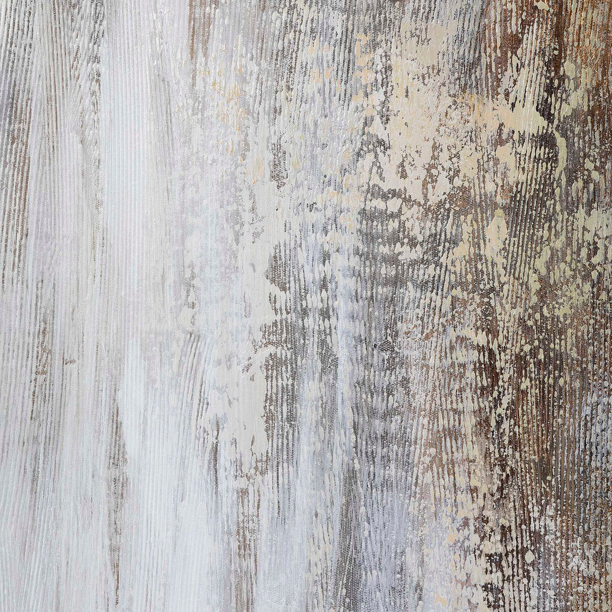 Desert Rain - Hand Painted Abstract Art - Pearl Silver
