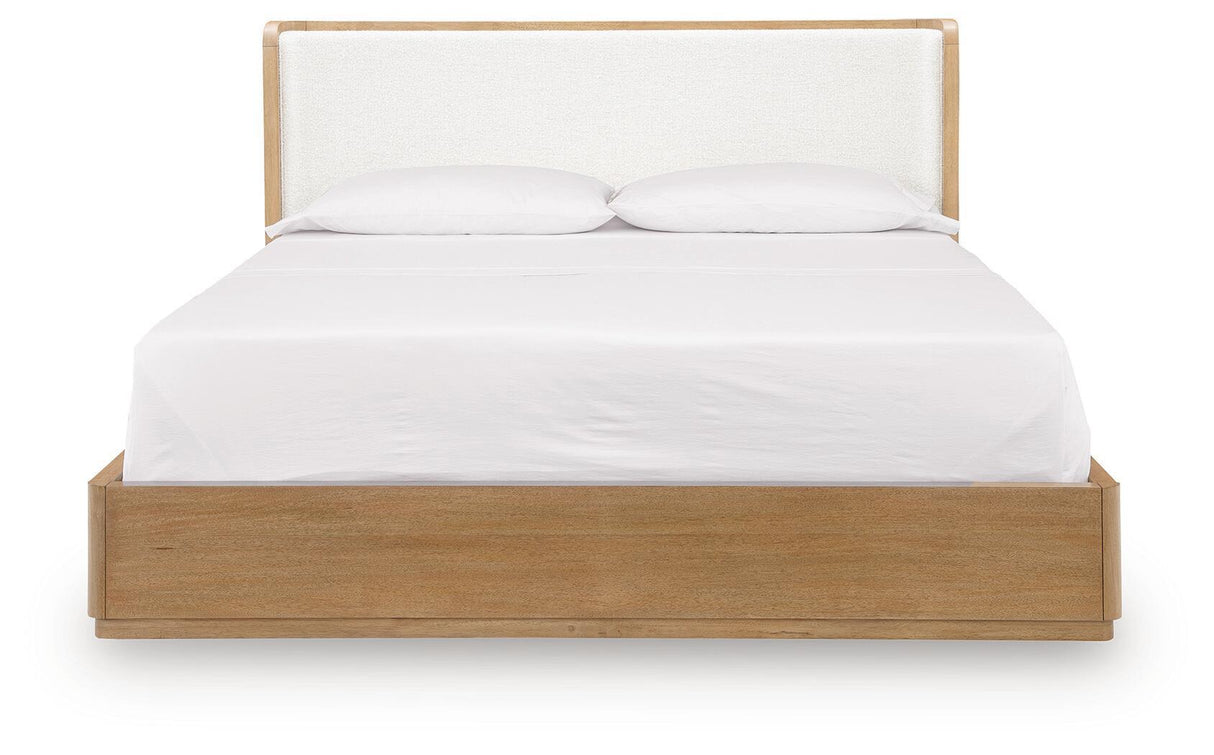 Pamaria - King Upholstered Bed - Light Brown