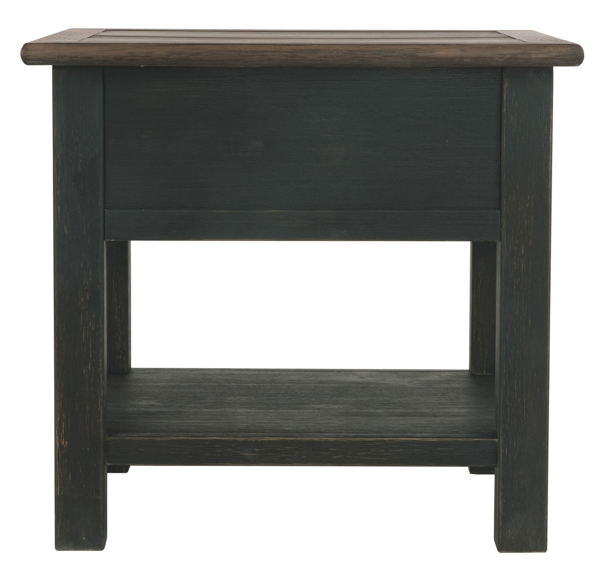 Tyler Creek - Rectangular End Table - Grayish Brown / Black