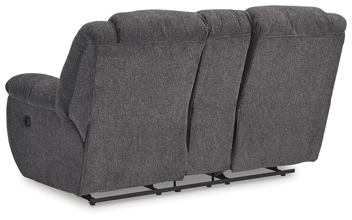 Foreside - Dbl Reclining Loveseat with Console - Charcoal