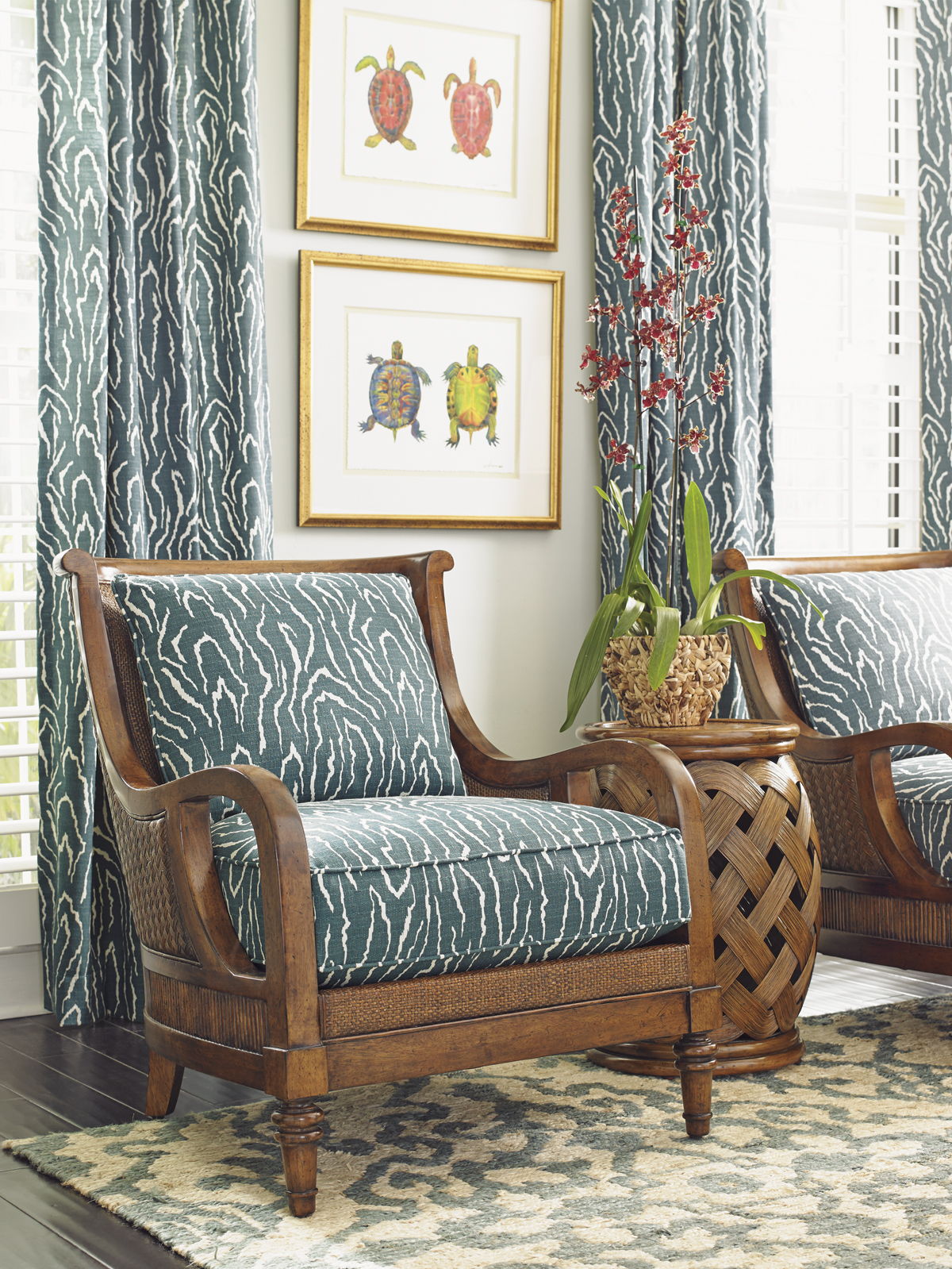 Bali Hai - Island Paradise Chair - Blue / Dark Brown