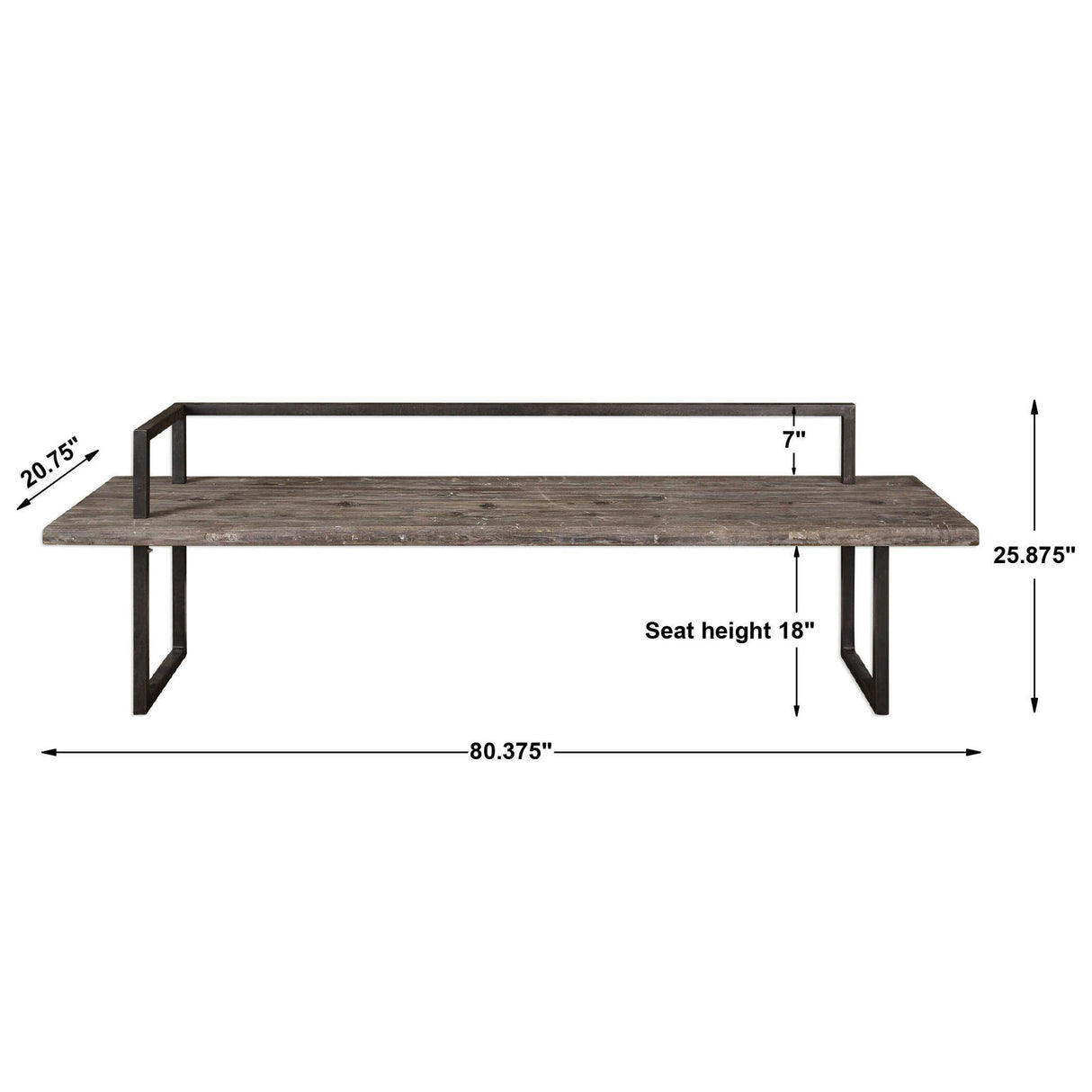 Herbert - Reclaimed Wood Bench - Light Brown