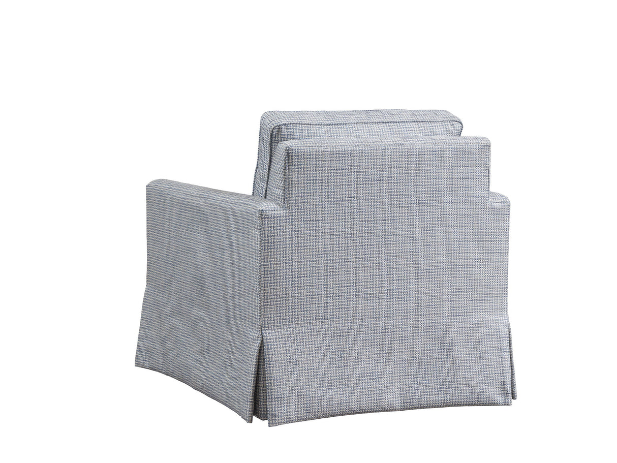 Barclay Butera Upholstery - Beach Club Chair - Light Blue / White