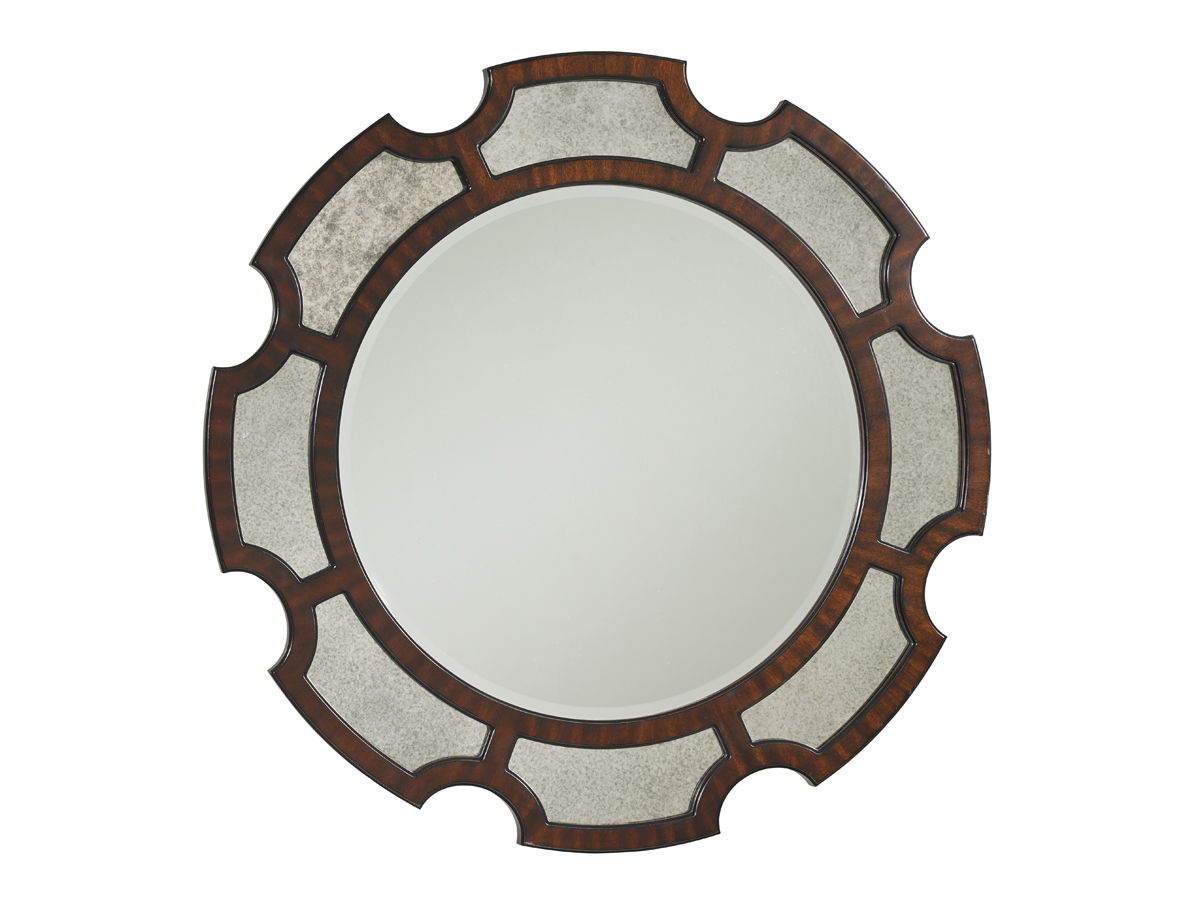 Kensington Place - Del Mar Round Mirror - Dark Brown