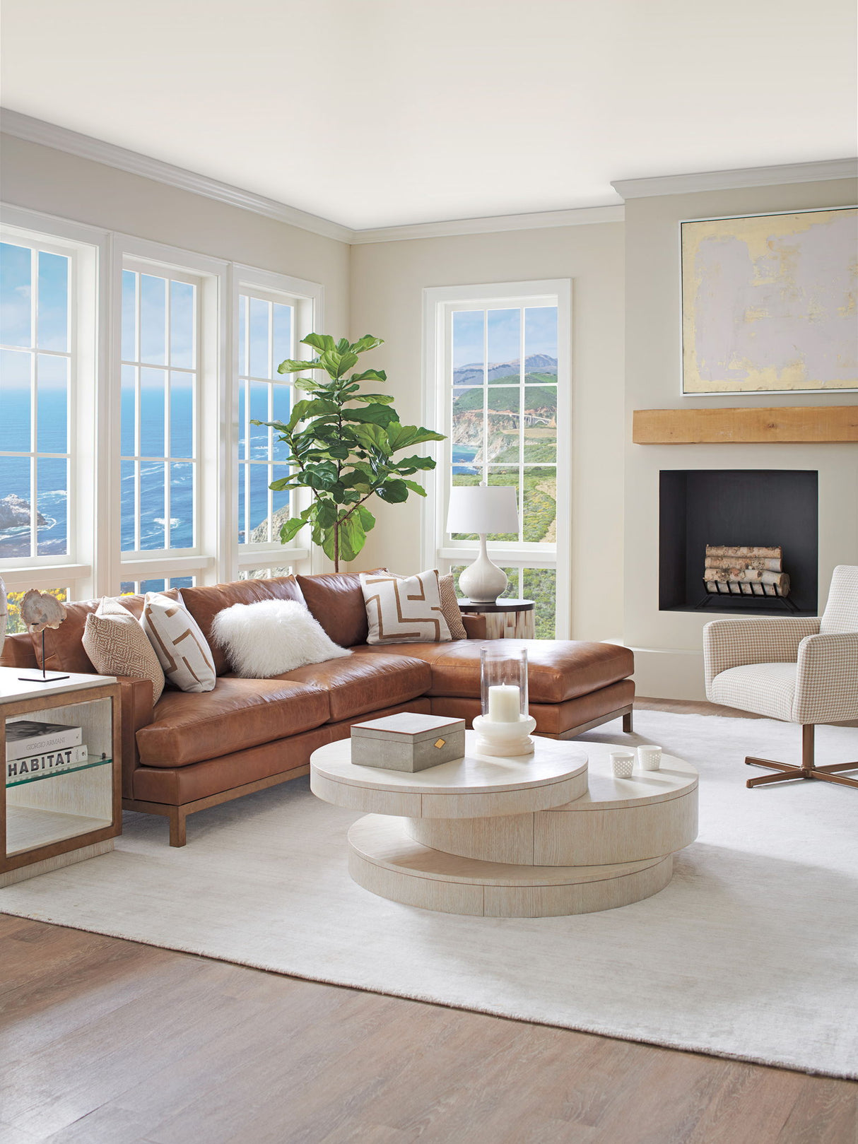 Carmel - Ventana Round Cocktail Table - Beige