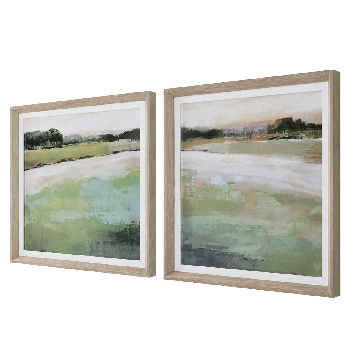 Vivid Vista - Framed Prints, Set Of 2 - Green