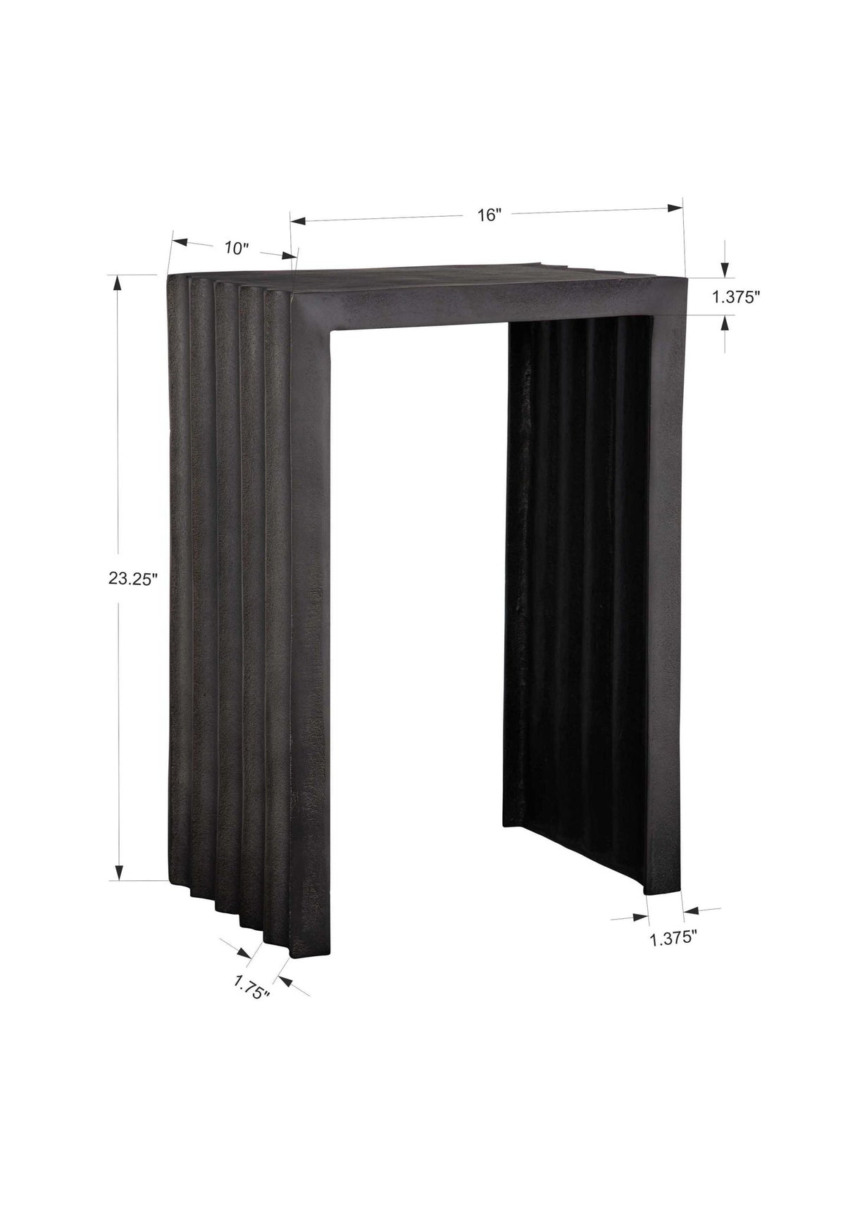 In The Groove - Aluminum Accent Table - Black