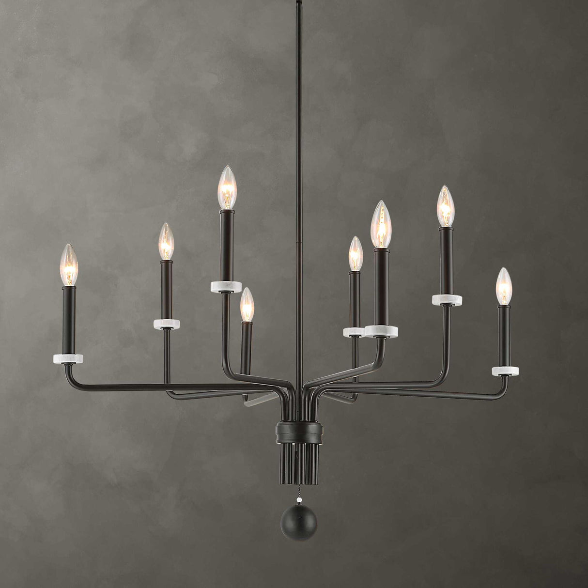 Ebony - Elegance 8 Light Chandelier - Black