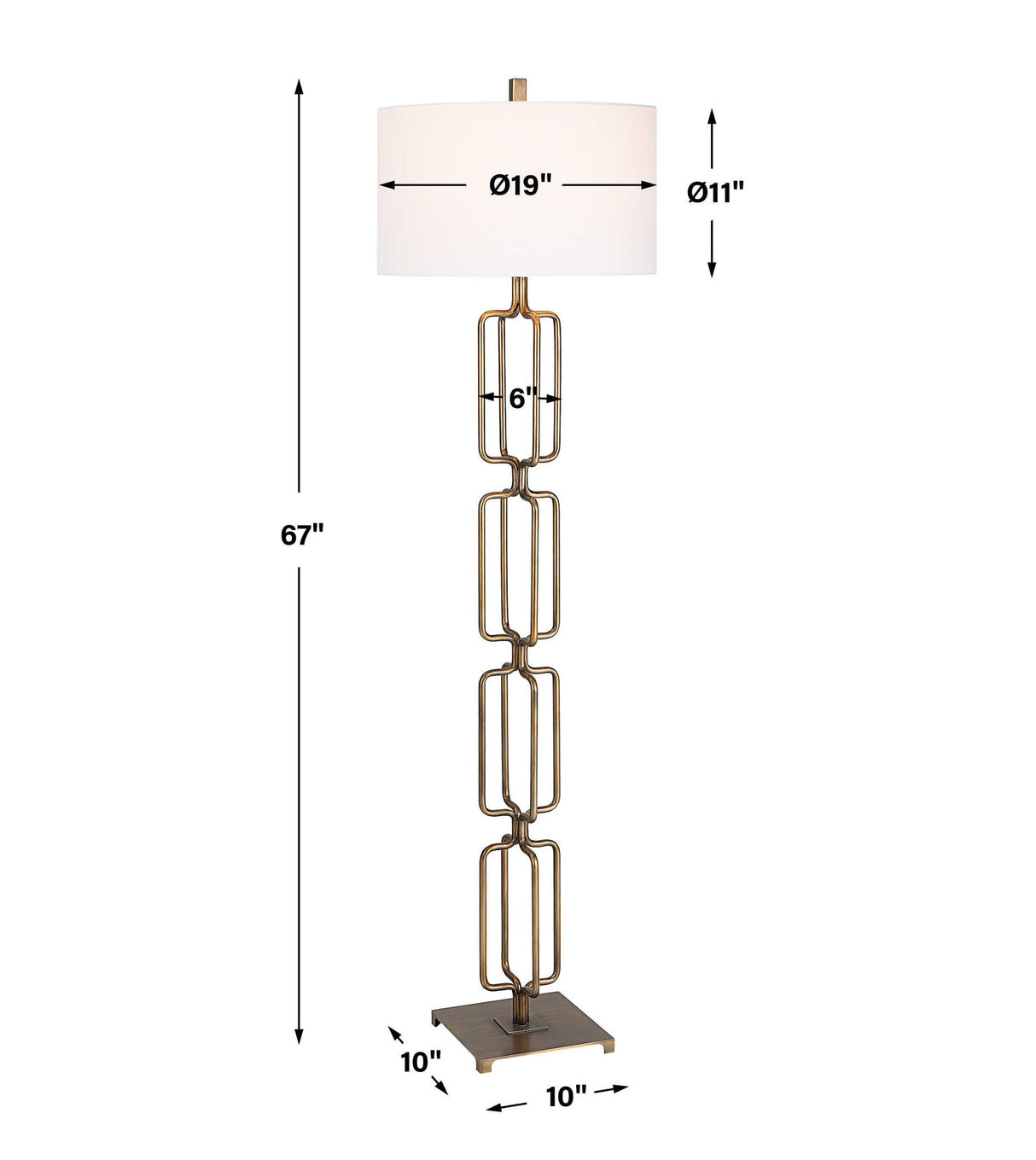 Link - Brushed Gold Floor Lamp