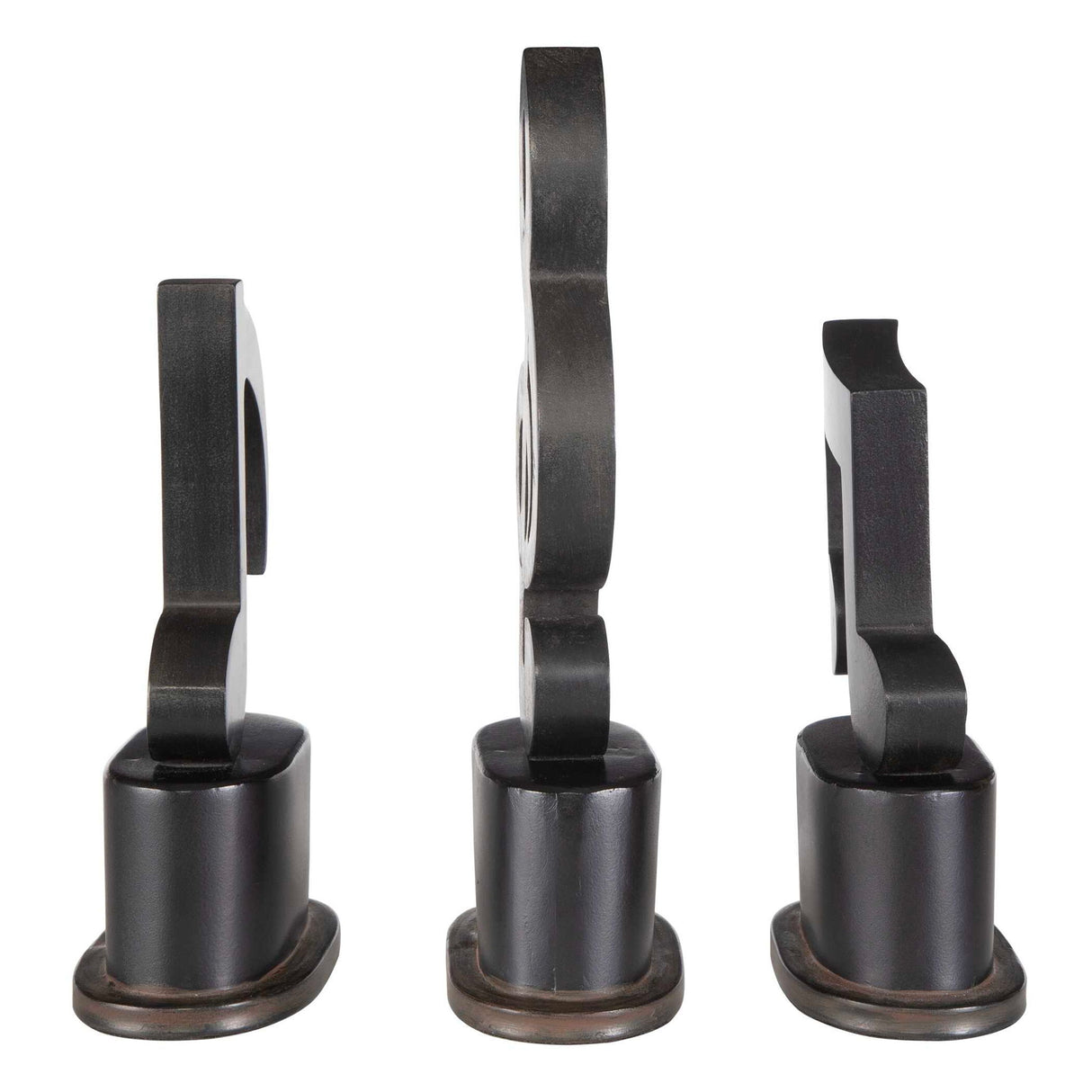 Music Notes - Metal Figurines, Set Of 3 - Black