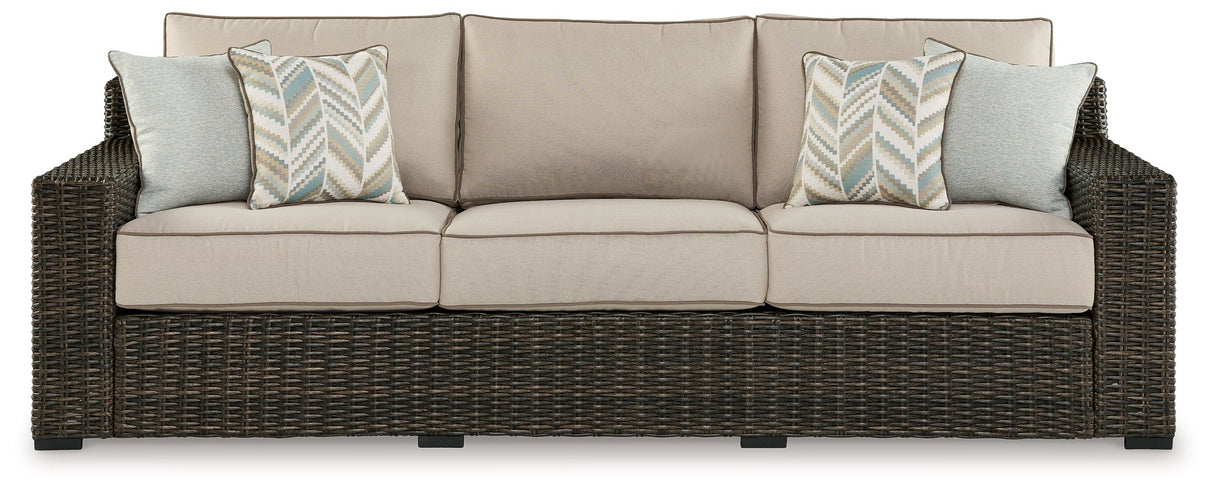 Coastline Bay - Sofa With Cushion - Brown