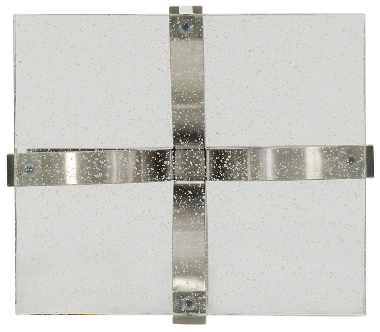 Melange - Bubble Glass Accent Table - Pearl Silver