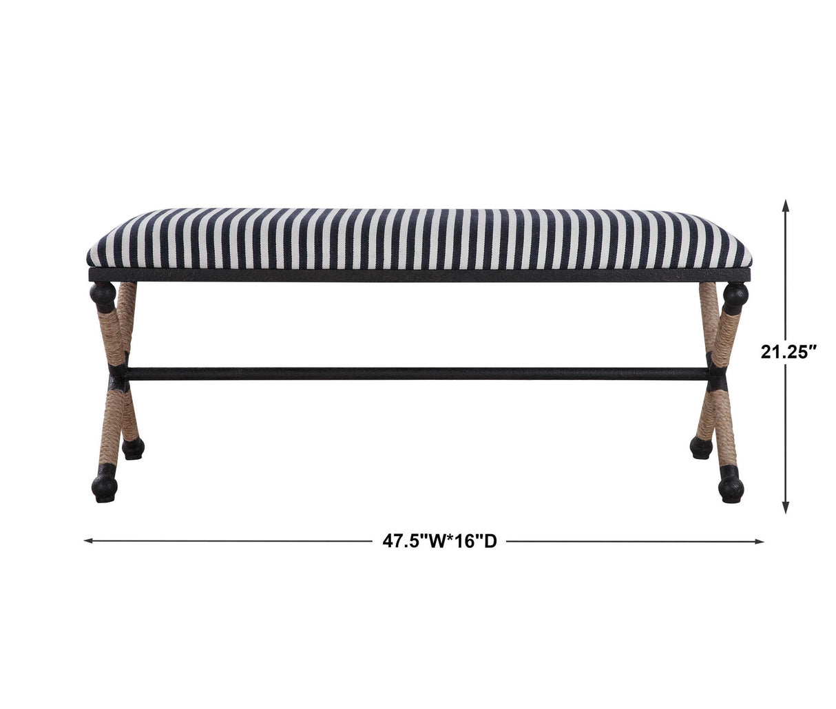 Braddock - Striped Bench - Black